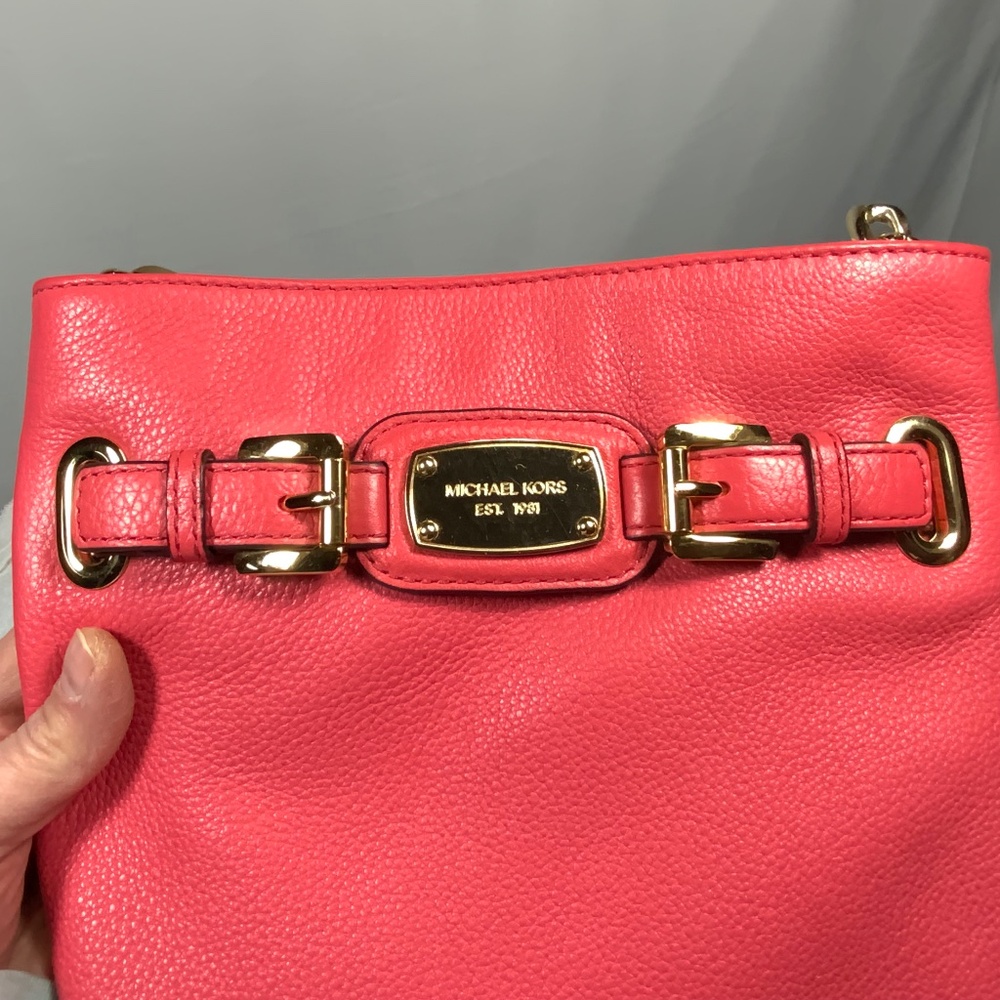 Michael Kors Salmon Pink Leather Crossbody - Picture 2 of 16